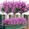 8 Bundles Artificial Flowers, UV Resistant Fake Greenery Faux Plastic Plants for Indoor Outdoor Home Garden Kitchen