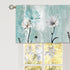 Teal Daisy Curtain Valance, Farmhouse Flower Rod Pocket Window Treatment for Bathroom, Bedroom, Living Room