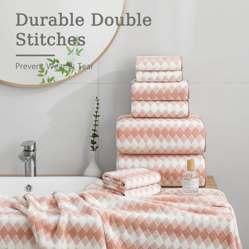 8 Set |2 Towels,2 Towels,4 600GSM Set Piece Bathroom Towel Oversized Bath Hand Washcloths| Soft Hotel Towel Extra Large