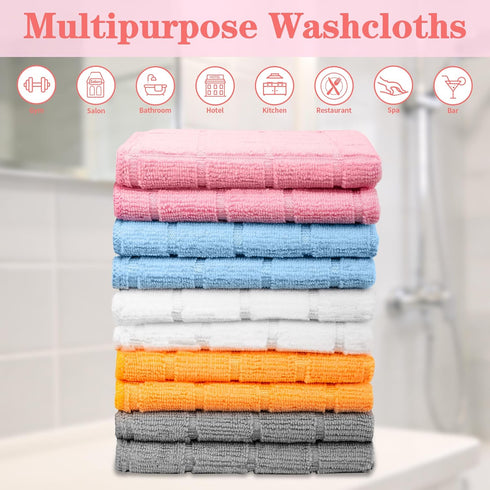 50 Pack Microfiber Washcloths, Wash Cloths Face Towel, Soft Lint Free Quick Dry Gym Towels, Absorbent Multi-Purpose
