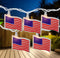 Set 7.5' 10ct Northlight American Flag Indoor Outdoor Patriotic Patio Light - White Wire