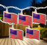 Set 7.5' 10ct Northlight American Flag Indoor Outdoor Patriotic Patio Light - White Wire