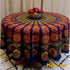 raajsee Round Beach Tapestry, 70 Inch Blue Orange Mandala Throw, Boho Hippie Blanket, Yoga Mat, Picnic Rug