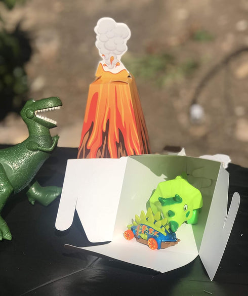 Jayd Products 12 Volcano Party Favor Boxes - Dinosaur Party Decorations for Luau, Hawaiian, Tiki Party Supplies