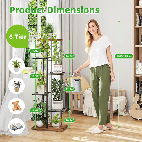 6 Simple Trending Plant Stand Indoor Outdoor, Tier Plant Shelf, Tall Corner Flower Pot Holder, Metal Display Rack