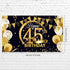 Extra Large Black Gold Birthday Party Decoration Sign Poster, 72.8 x 43.3 Inch, Anniversary Photo Booth Background
