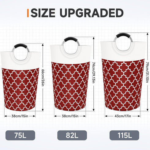 Large Laundry Basket, Collapsible Tall Hamper Bag with Handles for Waterproof Travel Bathroom College Essentials