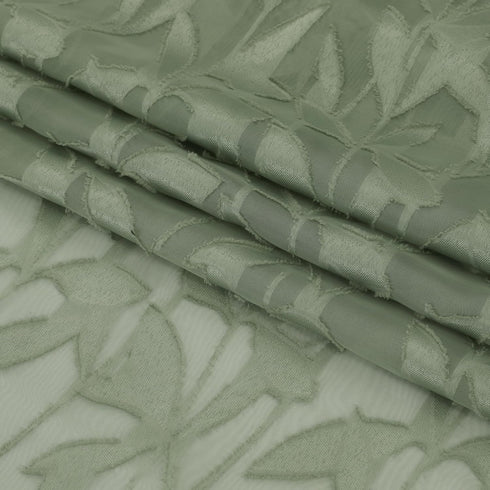 Leia 36 Inch Sheer Curtains Sage Green Tiers for Kitchen, Double Rod Pockets Window Living Room Curtain