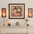 Set Farmhouse Wall Candle Holder Decor: Rustic Candle Sconces of Two for Pillar Candles - Brown Wooden Shelving