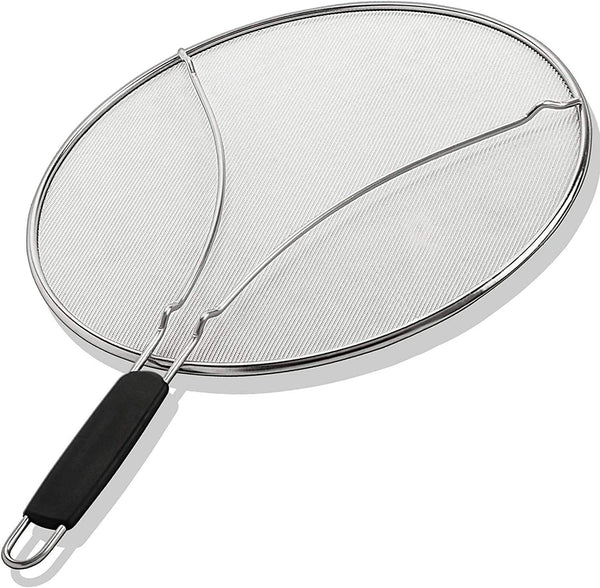 BergKoch 9.5 Inch Stainless Steel Splatter Screen for Frying Pan - Grease Splatter Guard for Cooking
