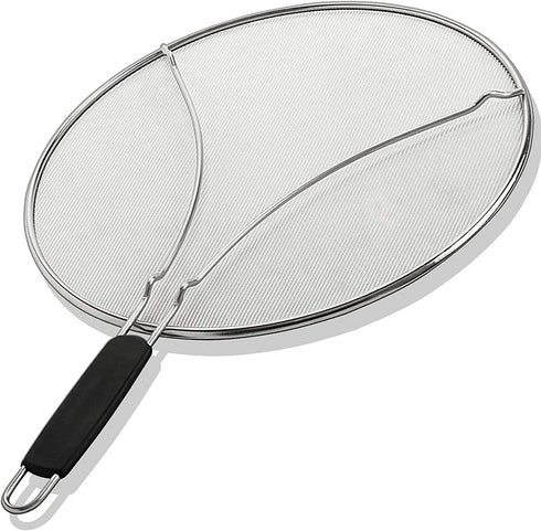 BergKoch Splatter Screen for Frying Pan | 13 Inch Stainless Steel Grease Splatter Guard for Cooking
