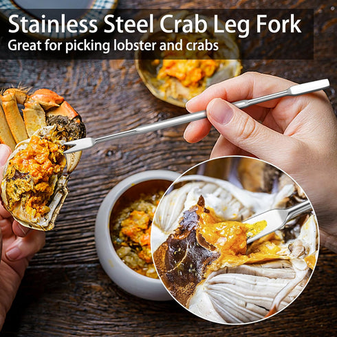Seafood Cracker Tool Set, Stainless Steel Crab Crackers, Lobster Sheller, Crab Leg Fork, Seafood Scissors, 24Pcs