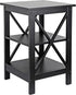 Nouva 3 16 16 Inch Square Side Table with Storage Tier Small End Table x Wooden X-Design Table Nightstand for Living