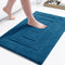 Buganda Bathroom Rugs, 24" x 16", Peacock Blue Soft Microfiber Bath Mats, Non-Slip Shaggy Carpet for Bathroom Floor