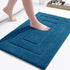 Buganda Bathroom Rugs, 24" x 16", Peacock Blue Soft Microfiber Bath Mats, Non-Slip Shaggy Carpet for Bathroom Floor
