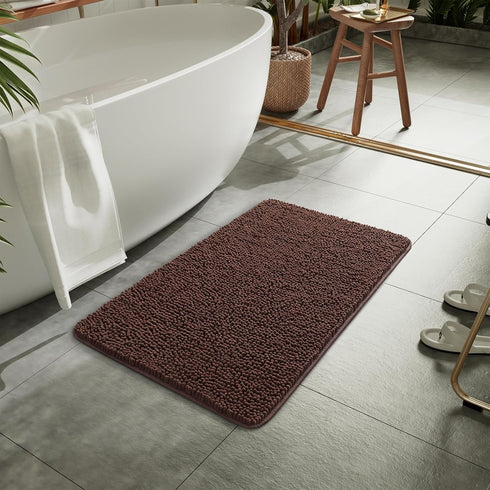 LOCHAS Luxury Bathroom Rug Shaggy Bath Mat, 20 x 30 Inch, Washable Non Slip Bath Rugs for Shower, Soft Plush Chenille
