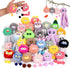 LiYiQ 30 Pcs Cute Plush Keychains Kawaii Keychain Bulk for Birthday Goodie Bags