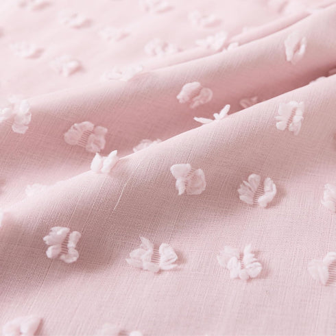 2 84 Inch Light Blush Pink Blackout Curtains for Bedroom Nursery Girl Panels,Shabby Chic Floral Pattern Sheer Double