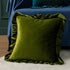 Pack 2 20x20 Inch MIULEE Velvet Ruffle Throw Pillow Covers Soft Luxurious Olive Green of Square Cushions Vintage Gothic