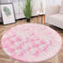 5 ft Pink Fluffy Round Rugs for Girls Bedroom,Plush Circle Area Rugs