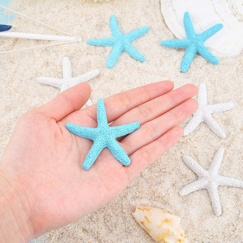 PH PandaHall 2.2 Inch Pencil Finger Starfish, 16pcs Resin Nautical Coastal Beach Ornaments for Wedding Party