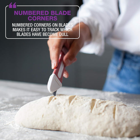 5PC Set Breadsmart Artisan Bread Making Kit - Sourdough Bread Baking Supplies - Lame, Scraper, Whisk, Banneton Bread
