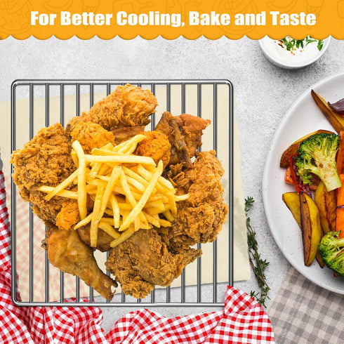 Air Fryer Rack for Ninja Foodi 10 in 1 SP101 Digital Oven, 13.4''*13.4'' Stainless Steel Accessories, Dishwasher Safe
