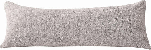 Reafort Ultra Soft Sherpa Body Pillow Cover with Zipper Closure, 21"x54", Taupe