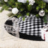 Black and White Buffalo Plaid Check Christmas Tree Skirt - 48 inches Double Layers Holiday Ornaments
