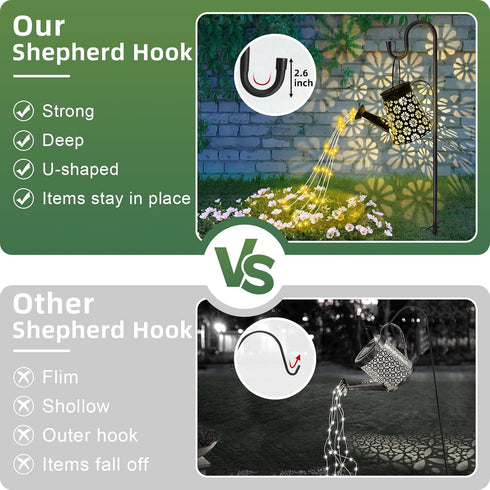 Hook,88 Inch 5 Hummingbird Lilyvane Outdoor Shepherds Prong Base Adjustable Shepherd Hooks, Bird Feeder Pole Stand