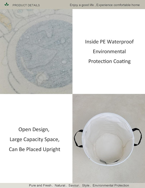 ONOEV 19.7inch(H) 15.7inch(D) Round Fabric Storage Bin,Decorative Basket,Organizer Basket with Handles,for Clothes
