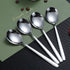 Berglander Dinnerware Set of 6 - Stainless Steel Soup Spoons, Modern Table Spoon Set, Dishwasher Safe