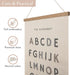 16 24 Inch Bon et Beau x Embroidered Alphabet Poster Framed with Wood Hanger - Neutral Gray Wall Decor for Boys