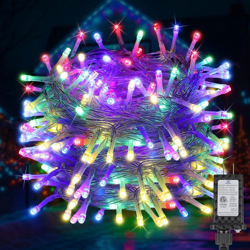 200FT 600LED Christmas Lights Plug in,Outdoor Indoor Fairy Lights with Timer and