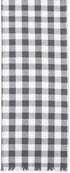 DII Heavyweight Fringed Check Table Runner, 14x108, Gray - Tabletop Collection