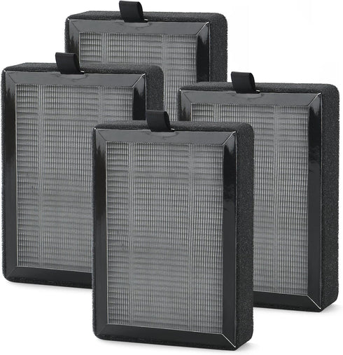 LV-H128 Replacement HEPA Filter - For LEVOIT LV-H128, PUURVSAS (HM669A), ROVACS (RV60) Air Cleaner, 4 Pack