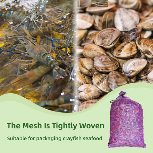 Mesh Firewood Bags 22"×24", Crawfish Sacks for Selling, Storage Potato Sacks, Pack of 10 Mesh Wood Bags for Firewood