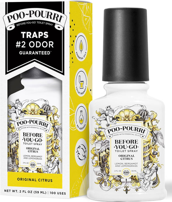 Poo-Pourri Before-You-Go Toilet Spray, Original Citrus, 2 Fl Oz, Up to 100