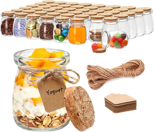 Brajttt 3.4 oz Small Glass Jar with Cork Lids,48 pcs Mini Glass Bottles,Spell
