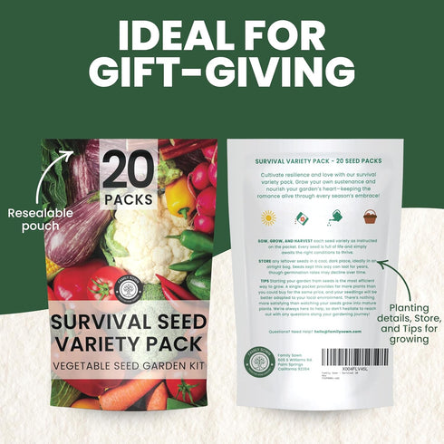 20 Packets Pack 2026 Packed Vegetable Seed | Survival Variety | Season | Individually Vegetables, Herbs and Fruits |
