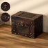 Rustic Studded Index/Recipe Card Box with Antiqued Latch, Large