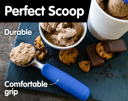 Frozen SUMO Stainless Steel Ice Cream Scoop With Ergonomic Handle - Sturdy, Dishwasher-Safe Scooper For Effortless