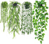 EOECL 4 Pcs Artificial Hanging Plants with Pots - Realistic Fake Eucalyptus &