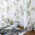 Tollpiz Short Sheer Floral Tier Curtains, Yellow Flower Butterfly Printed Kitchen Voile Curtains, Set of 2 Panels