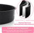 Herogo 8 Inch Round Cake Pan Set of 3, Black Nonstick Stainless Steel Baking Pan for Birthday Wedding Layer Cakes