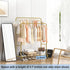 Wheels,3 4 Sooyee Double Rod Clothing Rack with Tier Garment Racks for Hanging Clothes,Portable Clothes Rack with Hooks