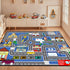 3'5' Car Track Rug Blue Road Rug for Kids, Car Traffic Road Play Mat for Kids Room Bedroom Decor