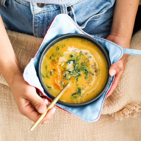 Jokari Hot Bowl Holders are Microwavable, Combine Benefits of a Hotpad and Cozy for Soup Bowl or Pot