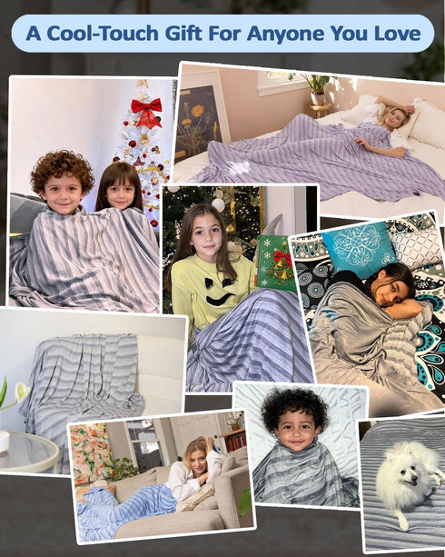 Summer Sweats,50"x70" Ailemei Direct Cooling Throw Blanket for Hot Sleepers,Double Sided Cold Effect, Lightweight