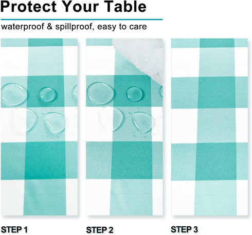 Hiasan Checkered Square Tablecloth - Stain Resistant, Waterproof, Wrinkle Resistant Washable Table Cloth for Dining